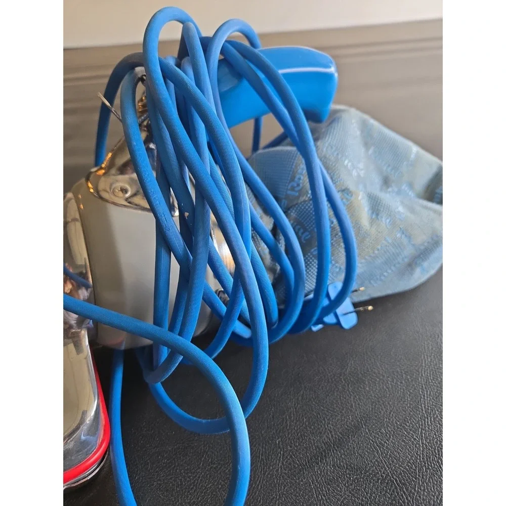 Vintage Royal Prince Model 501 Handheld Vacuum Cleaner Blue Cord Chrome Tested